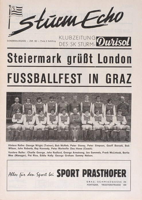 Echo Sonderausgabe Sturm-Arsenal 1970